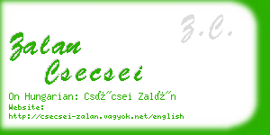 zalan csecsei business card